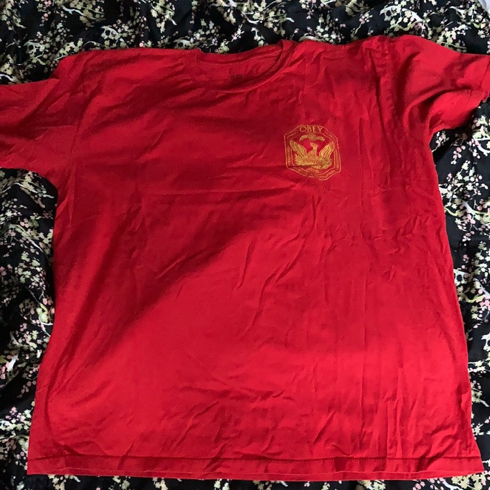 Obey red tshirt